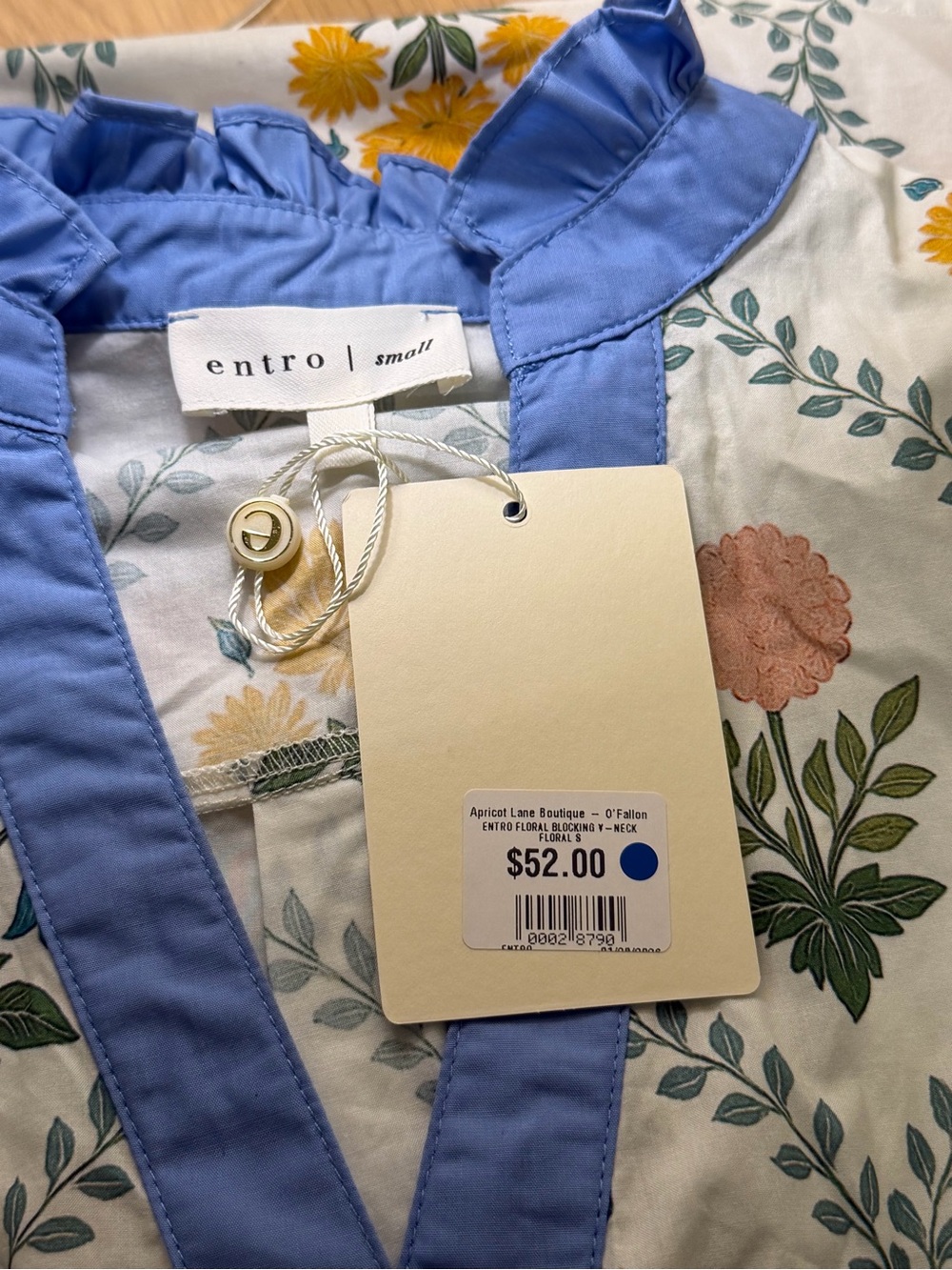 Entro NWT Size Small Floral Print Blouse Boho Cottagecore - Picture 3 of 6